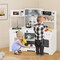 Wooden Pretend Play Kitchen Toy Set with Range Hood, Real Sounds & Lights, Interactive Kitchen Playset for Kids
